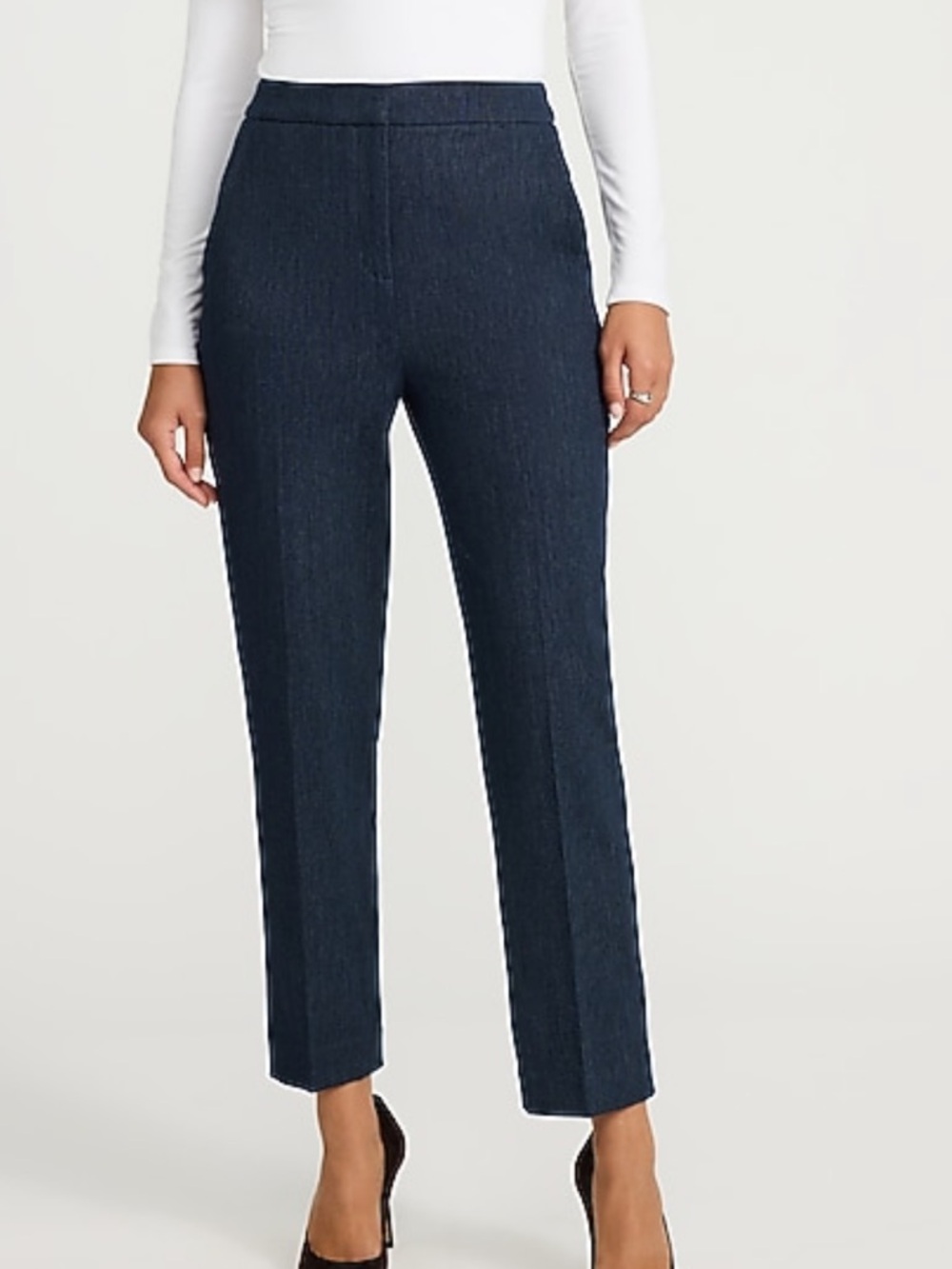 Express Ankle High Rise Stretch pants 8R Heather Blue Navy NWT